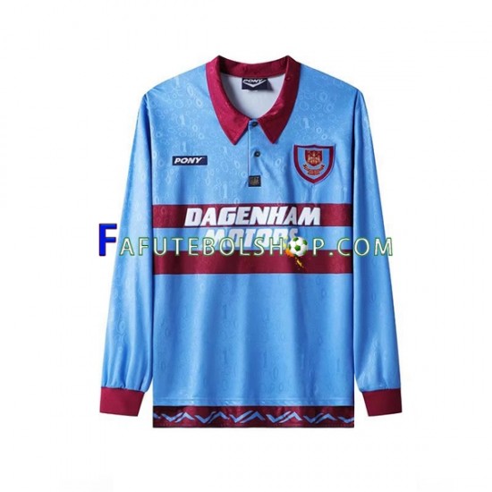 Camisa 1 West Ham United Retrô 1995-1996 manga longa ,Masculino