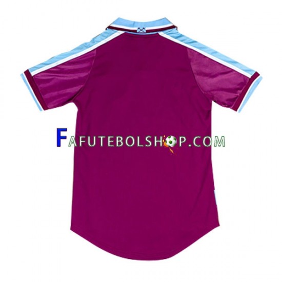 Camisa 1 West Ham United Retrô 1999-2001 manga curta ,Masculino