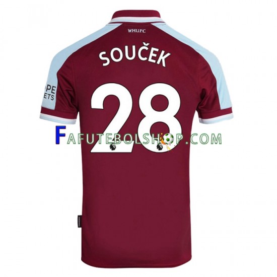 Camisa 1 West Ham United Tomas Soucek 28 2021-2022 manga curta ,Masculino